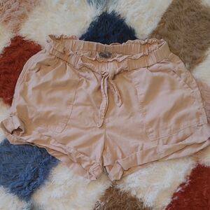Light Pink Paper Bag Shorts